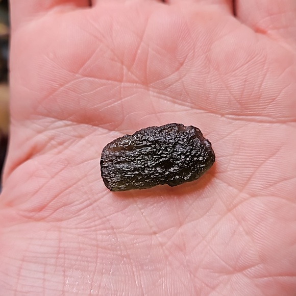 Moldavite Authentic Rare Tektite Crystal Specimen 3 grams from Czech Republic - Picture 10 of 10